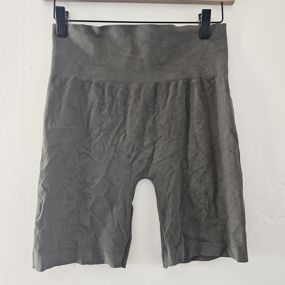 Feathers Olive Green High Waisted Biker Shorts - Picture 6 of 8